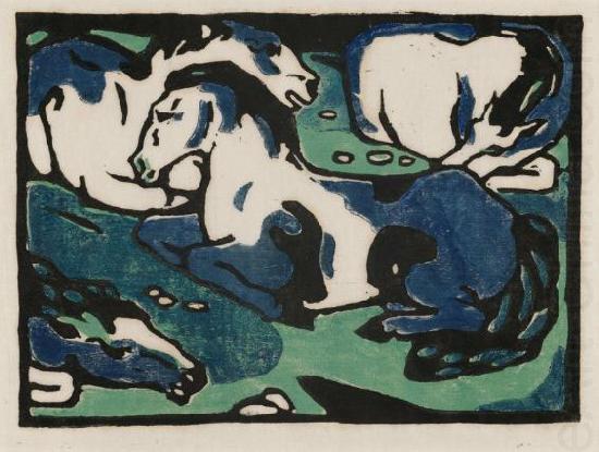 Horses Resting, Franz Marc